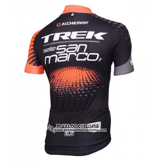 2016 Maillot Ciclismo Trek Selle San Marco Noir et Orange Manches Courtes et Cuissard
